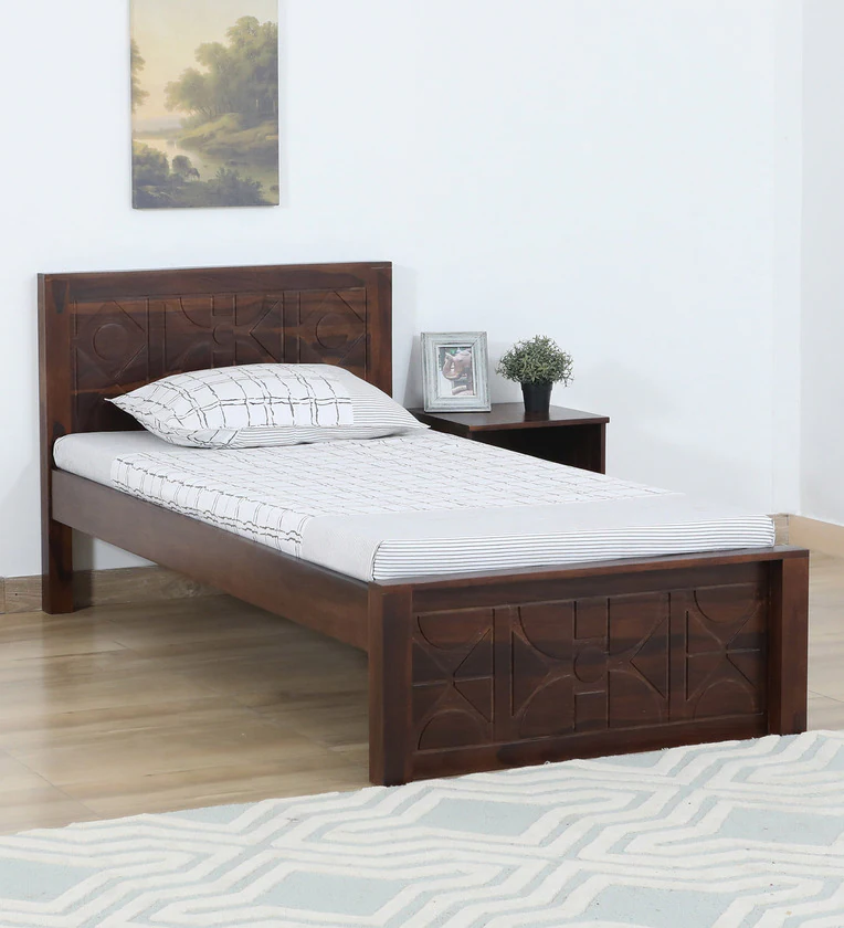Morixa-Solid-Wood-Single-Bed-in-Rich-Walnut-Tone-classic-wood-5.webp Lorixa Solid Wood Single Bed in Rich Walnut Tone - Image 1