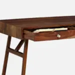 Mans Sheesham Wood Writing Table In Scratch Resistant Provincial Teak Finish - Image 9
