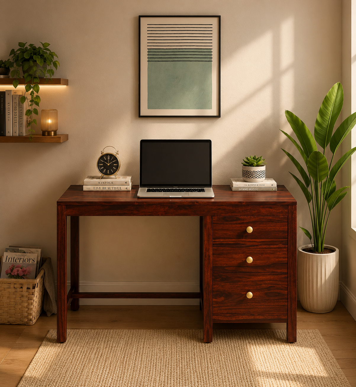 Villa-Sheesham-Wood-Writing-Table-in-Scratch-Resistant-Honey-Oak-Finish-classicwood-1.png Villa Sheesham Wood Writing Table in Scratch Resistant Honey Oak Finish - Image 1