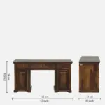 Stand Sheesham Wood Writing Table in Scratch Resistant Provincial Teak Finish - Image 3