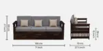 Mayson Upholstered 3 Seater Sofa in Grey - Image 2