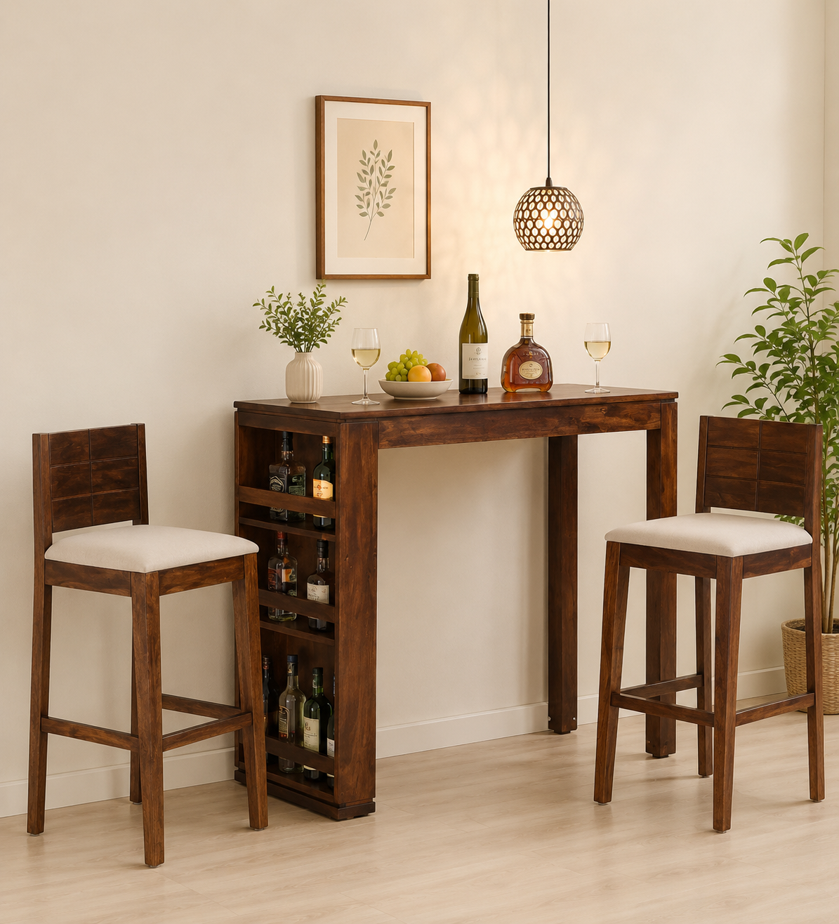 Maplecrest-Sheesham-Wood-Bar-Table-Set-in-Provincial-Teak-Finish-With-Set-of-2-classic-wood-1.png Maplecrest Sheesham Wood Bar Table Set in Provincial Teak Finish With (Set of 2) - Image 1