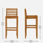 Frden Sheesham Wood Bar Chairs in Light Teak Finish (Set of 2) - Image 7